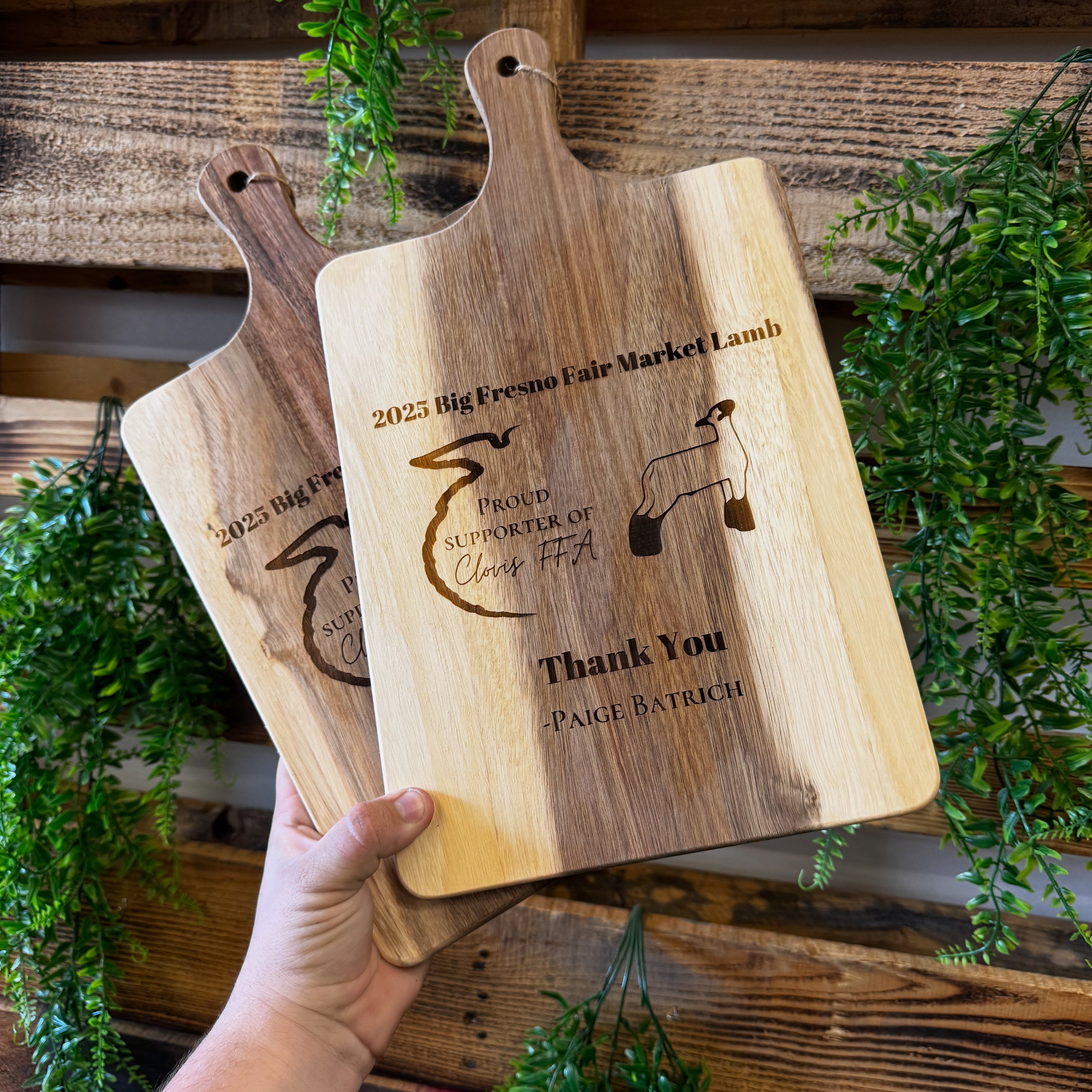 LIVESTOCK BUYER GIFT CUTTING BOARD - BIG FRESNO FAIR DROPOFF ONLY