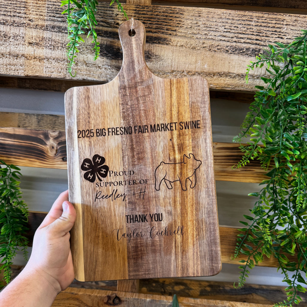 LIVESTOCK BUYER GIFT CUTTING BOARD - BIG FRESNO FAIR DROPOFF ONLY