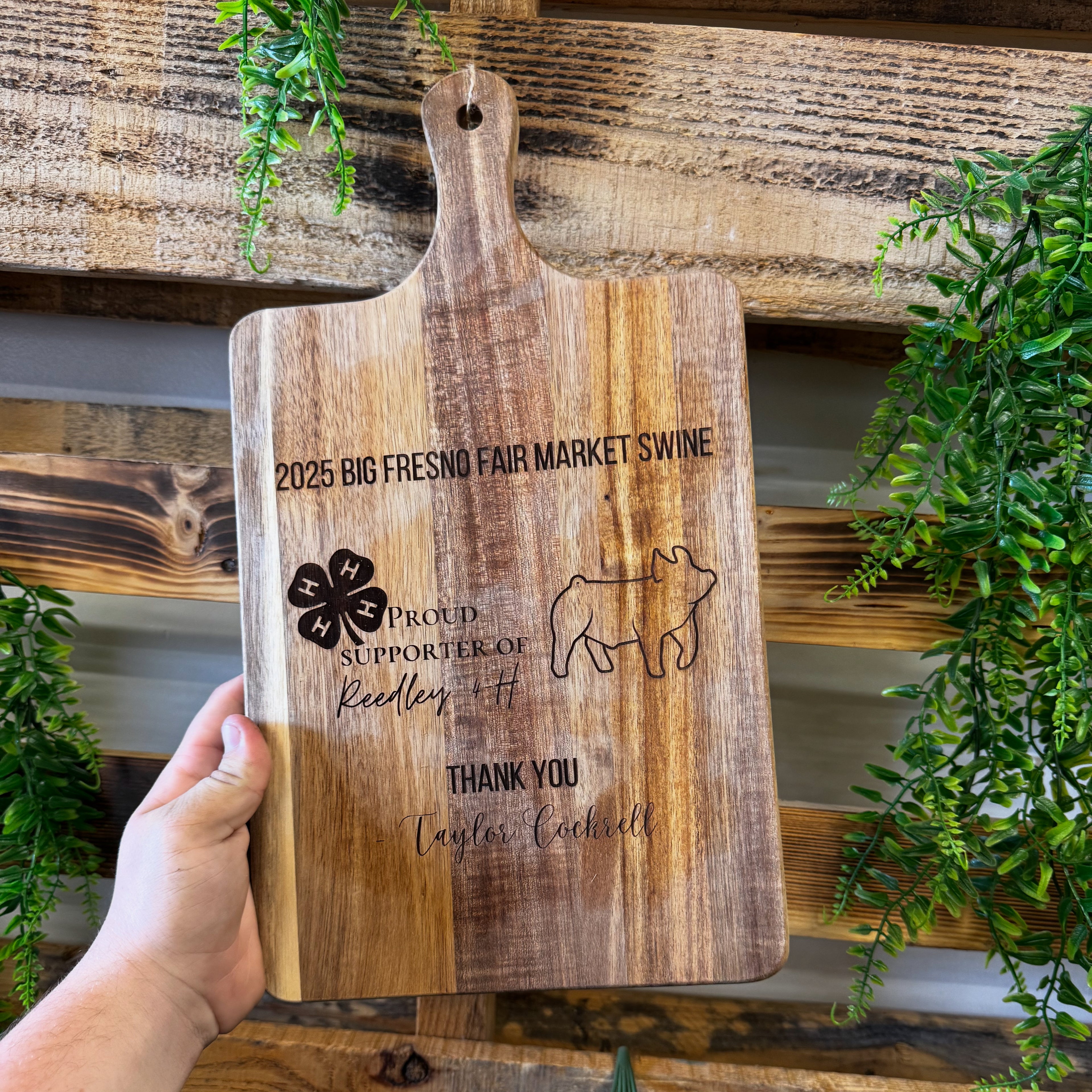 LIVESTOCK BUYER GIFT CUTTING BOARD - BIG FRESNO FAIR DROPOFF ONLY