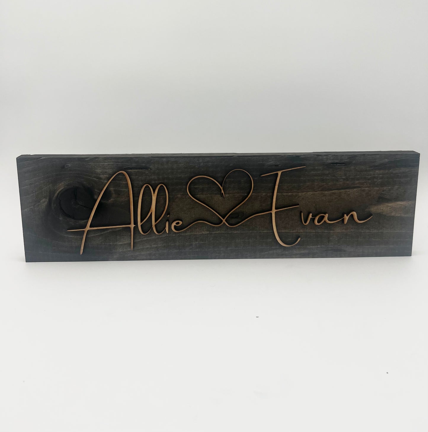 Couple's wood sign