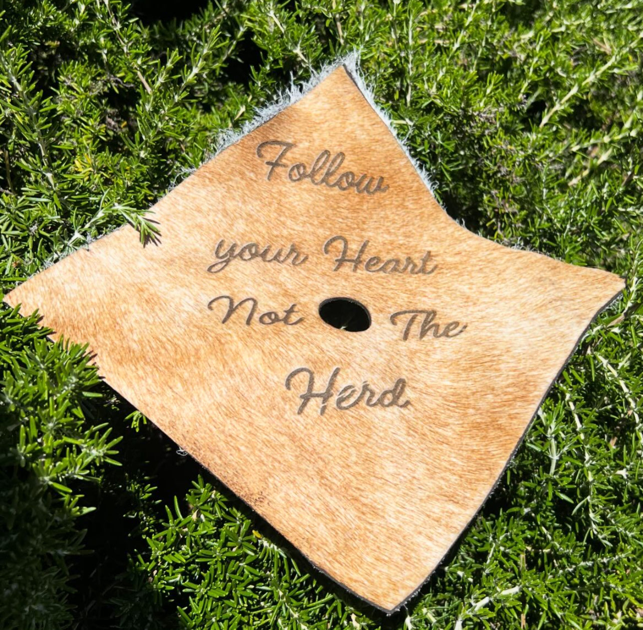 Cowhide Engraved Grad Cap