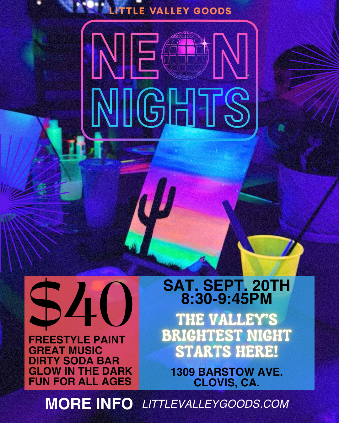 NEON NIGHT #1 - SATURDAY SEPT. 20TH