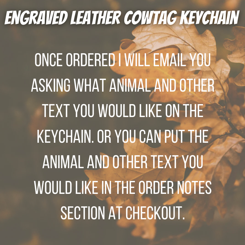Engraved Leather & Cowhide Keychain