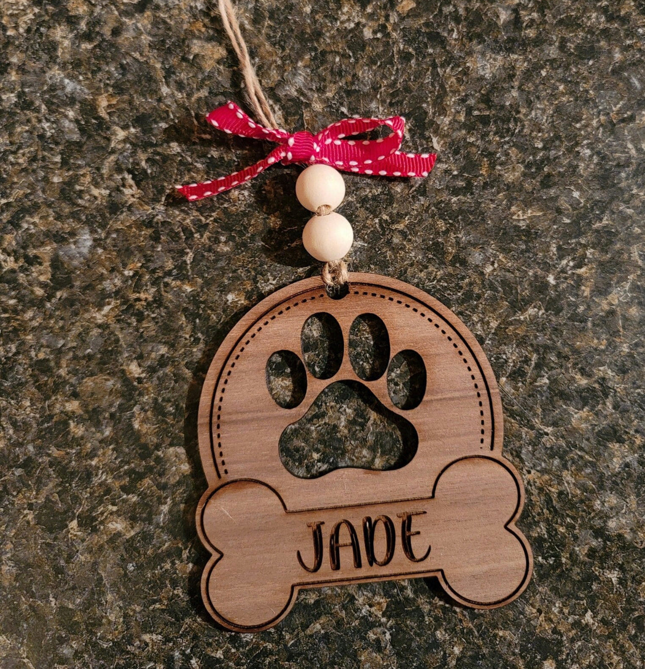 Custom dog paw ornament