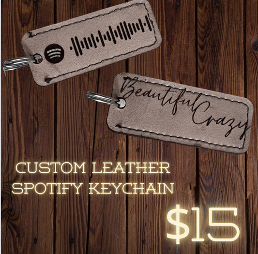 Spotify leather key chain